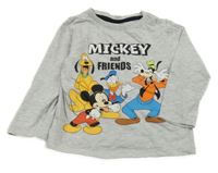 Šedé melírované triko s Mickey s kamarády Disney