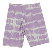 Fialovo-biele batikované legínové kraťasy PRIMARK