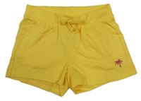 Tmavožlté kraťasy s palmou a mašlou C&A
