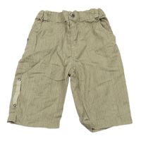 Béžovo-hnedo-tmavohnedé pruhované plátenné nohavice Prémaman