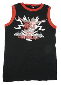 Čierno-červené tielko s číslom a nápismi