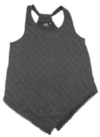 Tmavosivý bodkovaná ý vzorovaný asymetrický top YIGGA