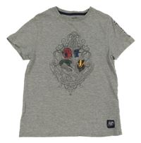 Sivé melírované tričko s erbem - Harry Potter M&S
