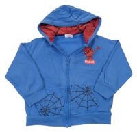 Modrá propínací mikina se Spider-manem a kapucí Next