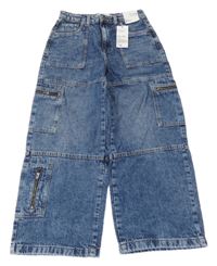 Nové - modré plísňové cargo mid rise rifle Denim Co.