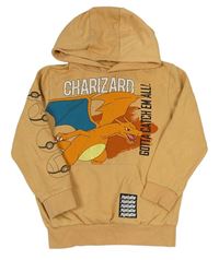 Hnedá mikina s Charizardem a kapucí - Pokémon