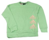 Zelenkavá mikina s logy Adidas