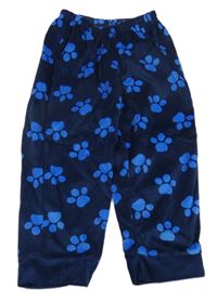 Tmavomodré plyšové pyžamové kalhoty s tlapkami Nickelodeon