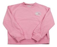Neonově růžová mikina s nápisem Tommy Hilfiger