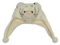 Smotanová kožušinová čepice - tiger