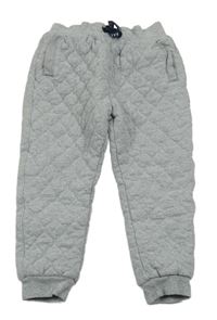 Šedé melírované prošívané zateplené tepláky Baker