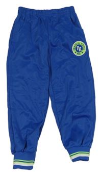 Modré sportovní tepláky s nášivkou