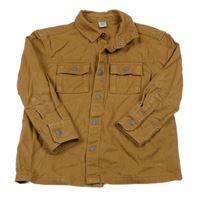 Hnedá plátenná košeľová bunda Tu