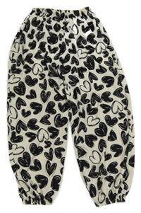 Béžové lehké kalhoty se srdíčky