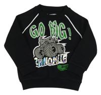 Čierna mikina s monster truckem - Hot Wheels