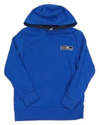 Modrá mikina s nápisom a kapucňou Yigga