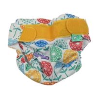 Bielo-farebné vzorované plavkové plenkové nohavice