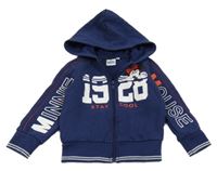 Tmavomodrá propínací mikina s Minnie a kapucí Disney