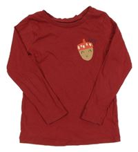 Tmavočervené triko s žaludem George