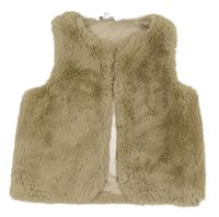 Hnedá kožušinová podšitá vesta E-Vie
