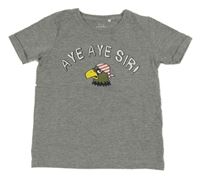 Sivé melírované tričko s orelom Name it