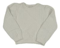 Biely vzorovaný chlpatý sveter C&A