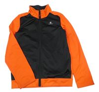 Čierno-červená športová prepínaci funkčná mikina Domyos