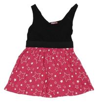 Čierno-fuchisová ľahká šatová tunika s hviezdami Pepperts