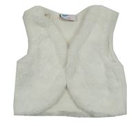 Biela kožušinová podšitá crop vesta Topomini