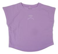 Lila športové tričko s nápisom H&M