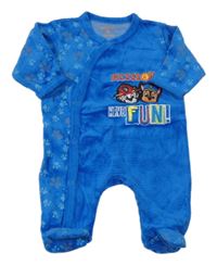 Modrý zamatový overal s Paw Patrol a tlapkami Nickelodeon