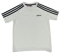 Bílo-černé sportovní funkční tričko s logem Adidas