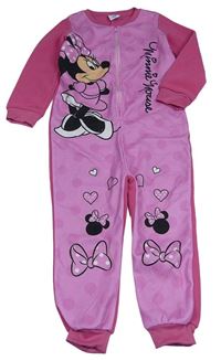 Ružový fleecový overal s Minnie Disney