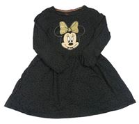 Tmavosivé vzorované šaty s Minnie zn. Disney