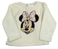 Biela plyšová mikina s Minnie H&M