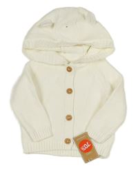 Bílý propínací svetr s kapucí Mothercare