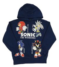 Tmavomodrá mikina se Sonicem a kapucí 