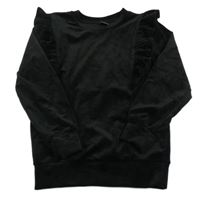 Čierna zamatová mikina s volánikmi Pep&Co