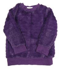 Fialová chlpatá mikina