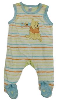 Světlezeleno-barevné pruhované sametové dupačky s Púem C&A