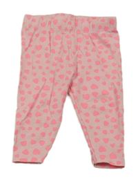 Svetloružové legíny so srdiečkami