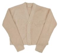 Světlerůžový chlupatý propínací crop svetr Next