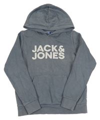 Sivá mikina s logom a kapucňou Jack & Jones