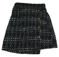 Čierno-biela melírovaná pletená sukňa Shein