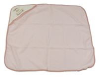 Růžová osuška s kapucí s nápisem 