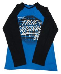 Modro-černé triko s nápisem C&A