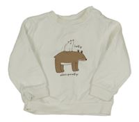 Biela mikina s medvěďom kiabi