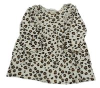 Smetanovo-hnedé leopardí šaty H&M