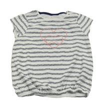 Bielo-tmavomodré pruhované tričko so srdcem Topolino