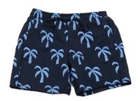 Tmavomodré teplákové kraťasy s palmami dunnes